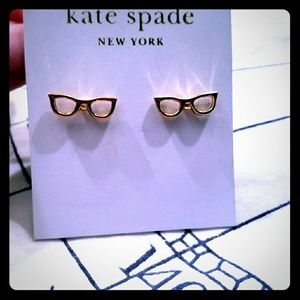 Kate Spade Gold Goreski Lookout Glasses Earrings
